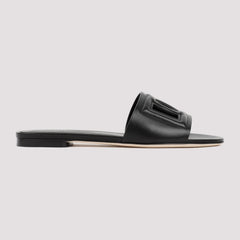 DOLCE & GABBANA Men's Leather Flat Slide Sandals