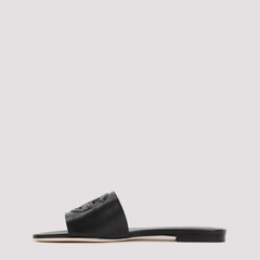 DOLCE & GABBANA Men's Leather Flat Slide Sandals