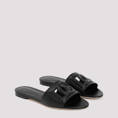 DOLCE & GABBANA Men's Leather Flat Slide Sandals