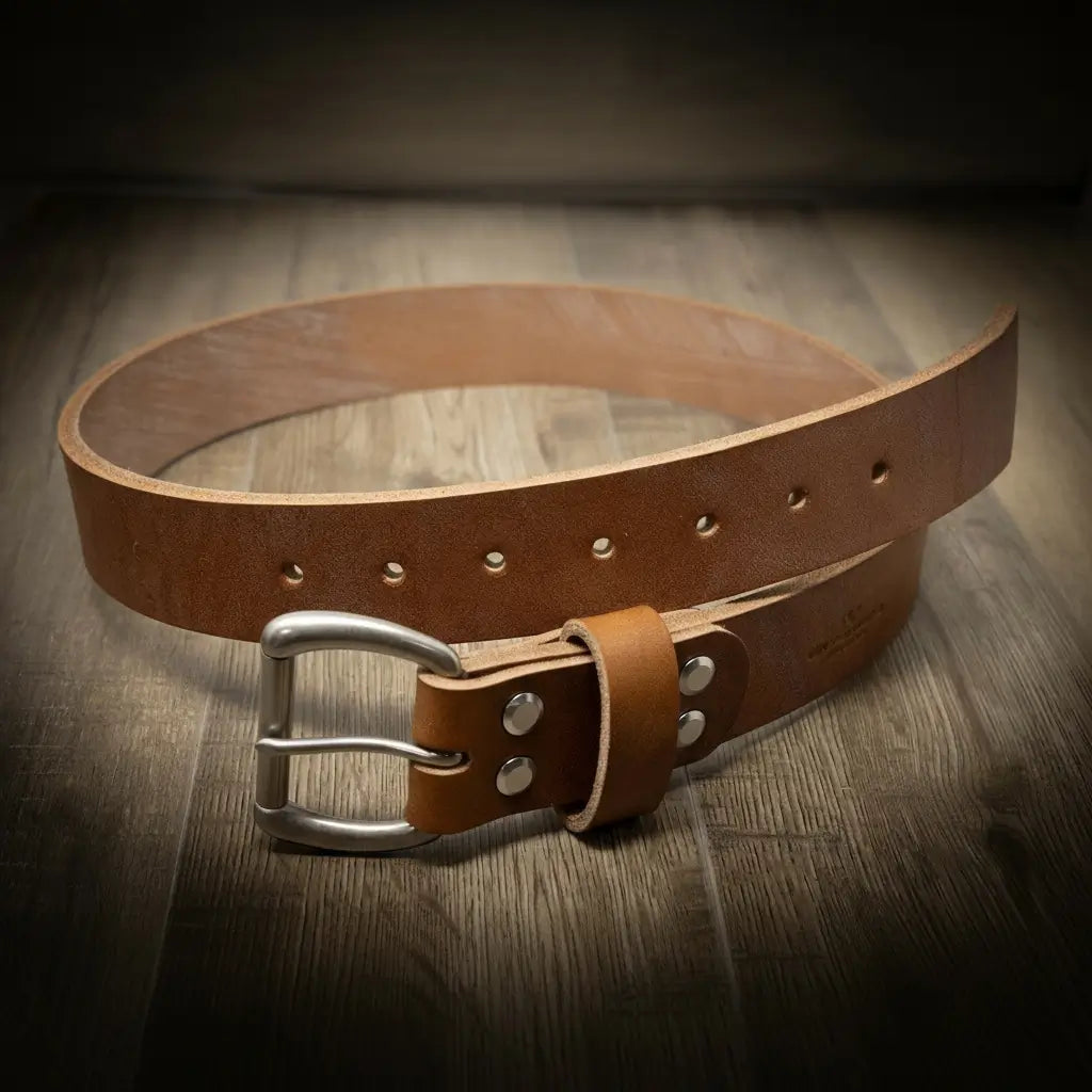 Men's Leather Belt - Oak Brown