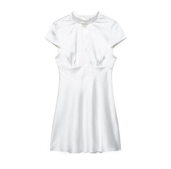 Summer Women Clothing Sexy Silk Satin Texture Dress
