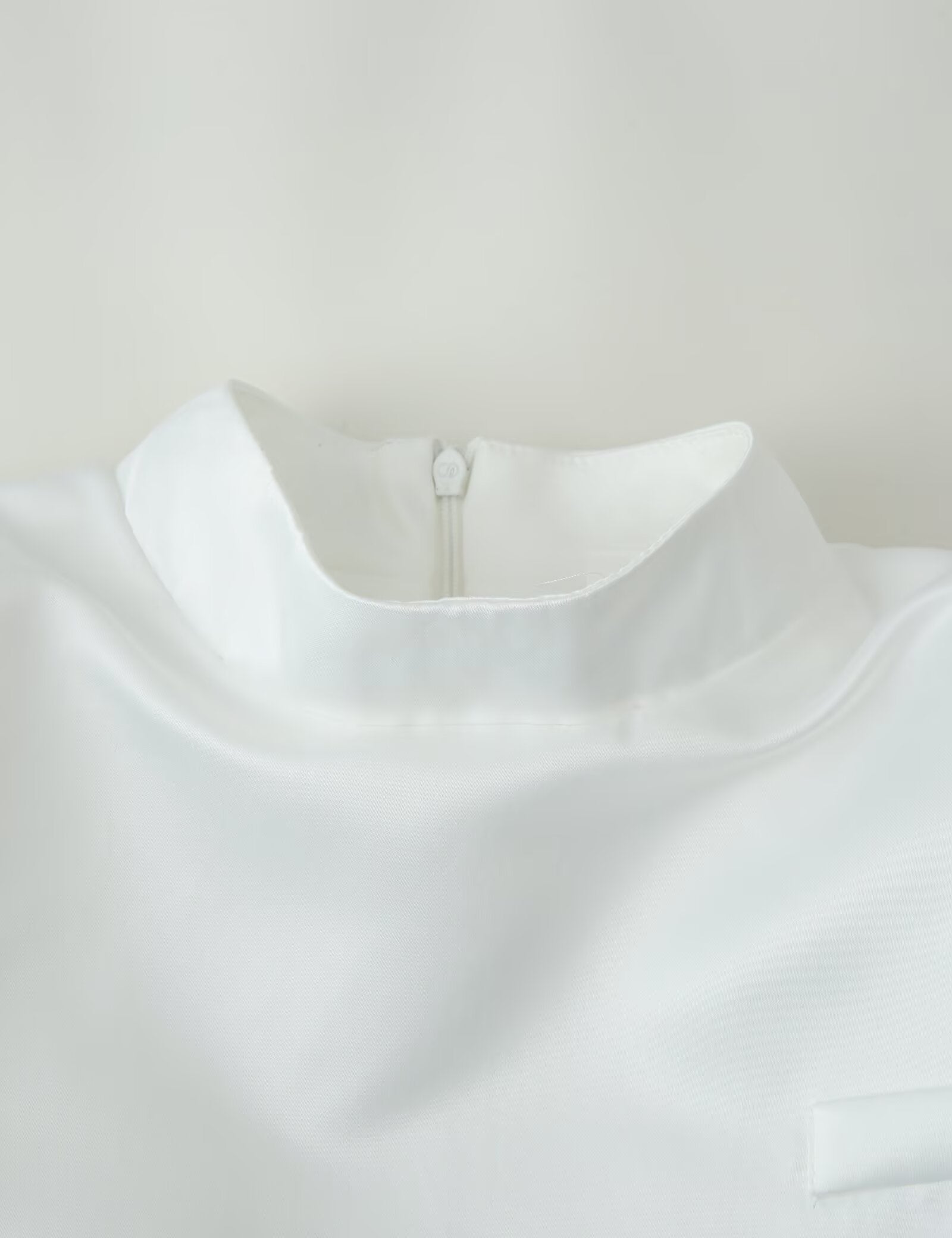 Women Clothing Office Small Stand Collar Faux Pocket Decoration Cape Top