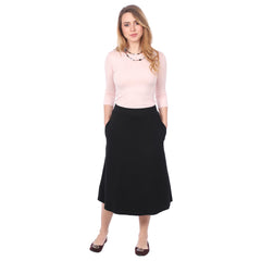 The Perfect A-Line Midi Skirt with Pockets