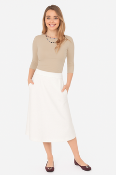 The Perfect A-Line Midi Skirt with Pockets