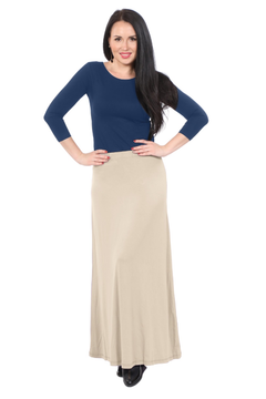 Flowing A-Line Maxi Skirt - Stretch Comfort Waistband