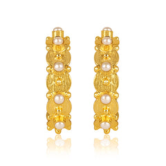 Honeysuckle Hoop Earrings - Pearl