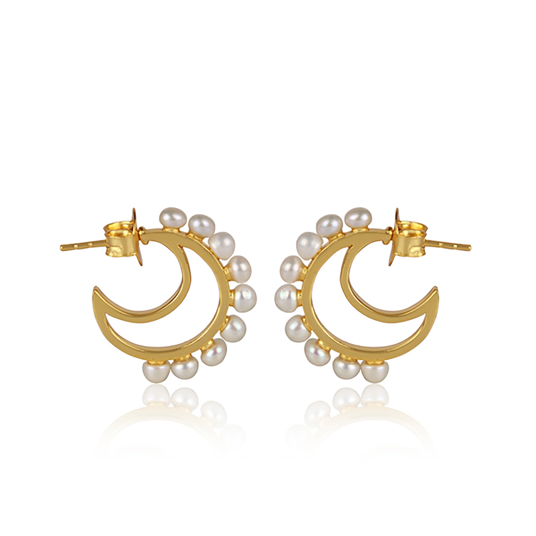Luna Hoop Earrings - Pearl
