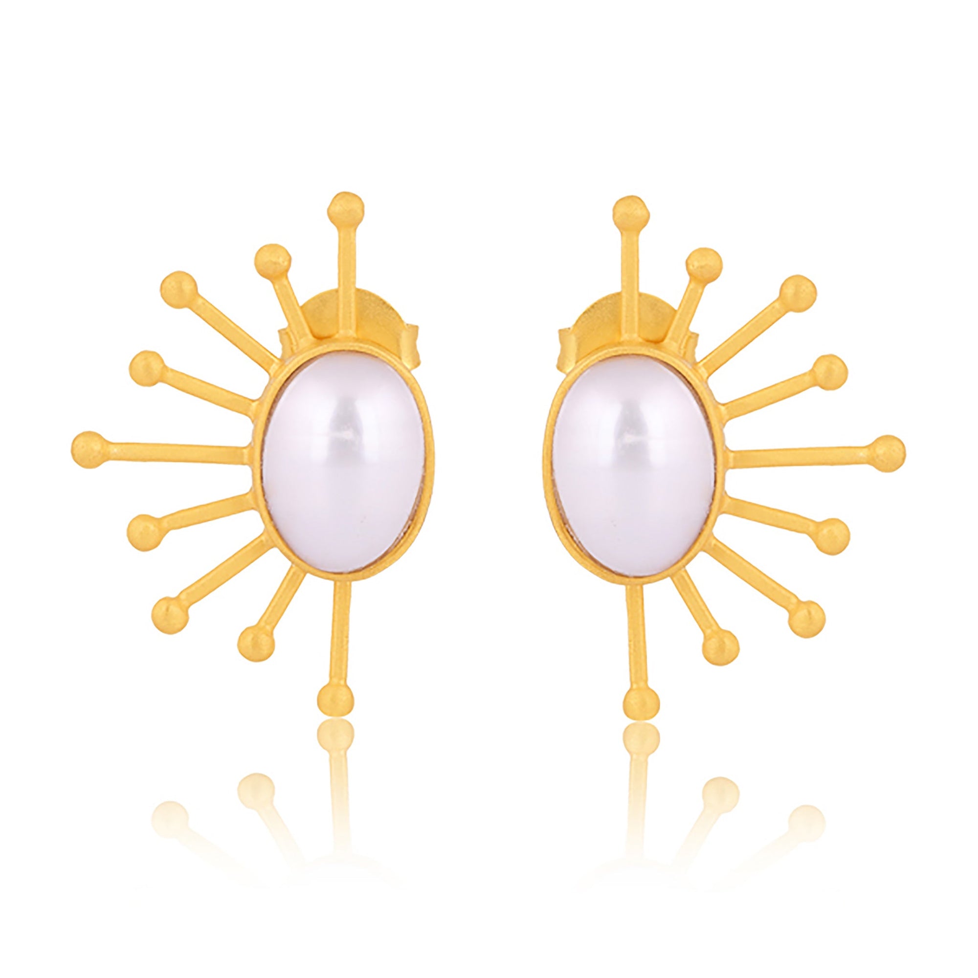 Ray of Sunshine Stud Earrings - Pearl