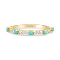Marilyn 14K Gold Turquoise Ring with White Diamonds