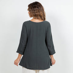 Lu V-Neck Top 100% Cotton Gauze