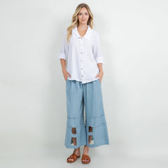 Sloanne Button-Up  100% Cotton Gauze