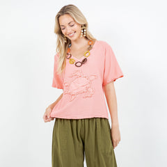 Women's 100% Cotton Gauze Turtle Top