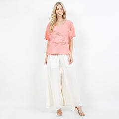Women's 100% Cotton Gauze Turtle Top