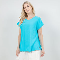 Carla 100% Cotton Gauze Top in OSFM Sale