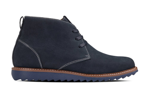 CALTO - J2191 - 2.6 Inches Taller (Ultramarine Blue/Blue Sole) - Nubuck Chukka Boots