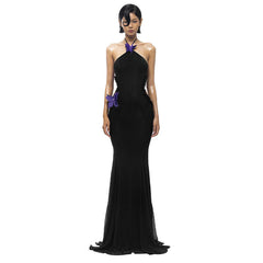 Autumn Sexy off Shoulder Halter Butterfly Decoration Slim Fit Holiday Dress Women
