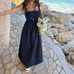 Casual Holiday Bow A line Dress Spring Summer Women