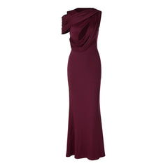 French Hollow Out Cutout Sheath Sleeveless Elegant Sexy Dress Summer Slim Solid Color Maxi Dress