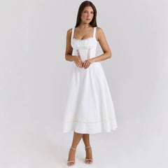 Elegant Gentle Slimming Floral Strap Fairy Dress Women