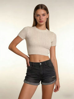 Slim Sexy Slim Fit Ripped Tassel Women Denim Shorts