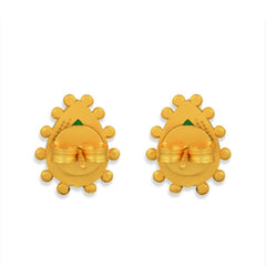 Starburst Stud Earrings - Green Strawberry Quartz