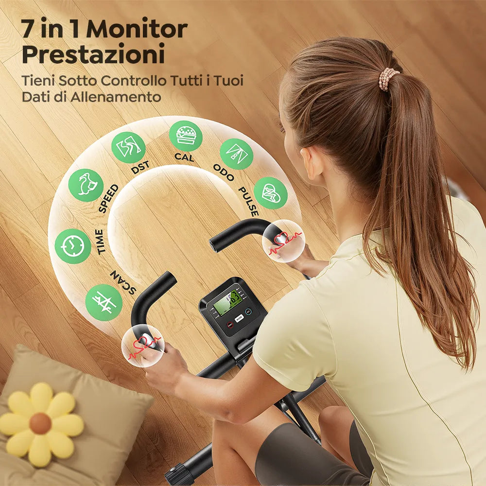 Toputure TEB4 Foldable Recumbent Exercise Bike with Resistance Bands