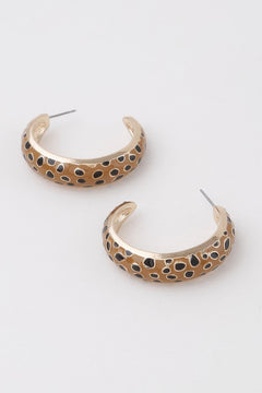 Cheetah Print Hoop Earrings