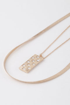 Checkered Jewel Pendant Necklace
