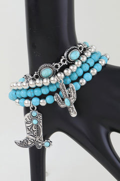Antique Cowboy Boot Beaded Bracelet