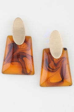 Abstract Marble Stone Fashion Earrings
