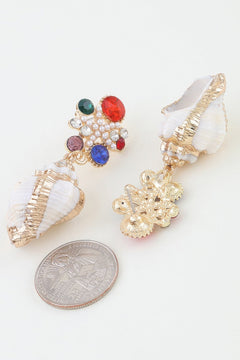 Bejeweled Summer Shell Earrings