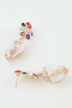 Bejeweled Summer Shell Earrings