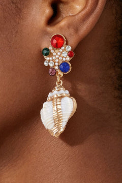 Bejeweled Summer Shell Earrings