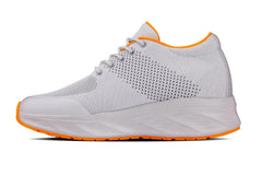 CALTO - X2694 - 2.8 Inches Taller (Light Grey/Orange) - Lightweight Sporty Sneakers