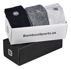 Premium Bamboo Rayon Crew Socks - 3 Pair Gift Box