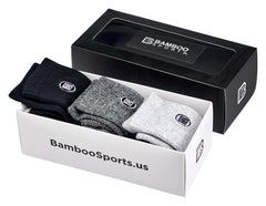 Premium Bamboo Rayon Crew Socks - 3 Pair Gift Box