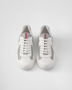 Patent leather and technical fabric Prada America's Cup sneakers 'Grey'
