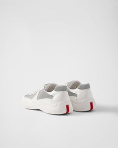 Patent leather and technical fabric Prada America's Cup sneakers 'Grey'
