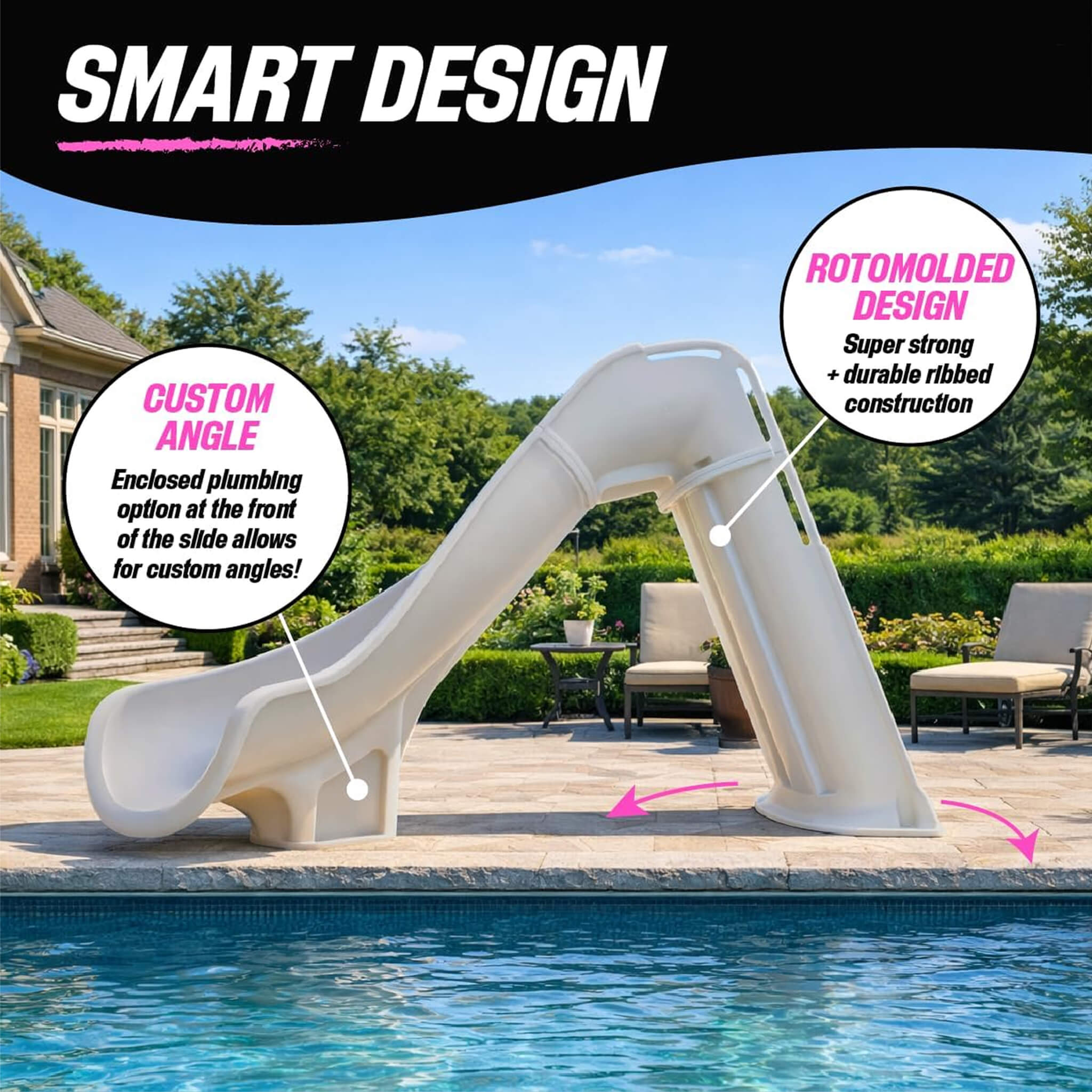 Heavy-Duty Commercial Reinforced Leak-Proof Waterslide With Handrails (SAK93157)