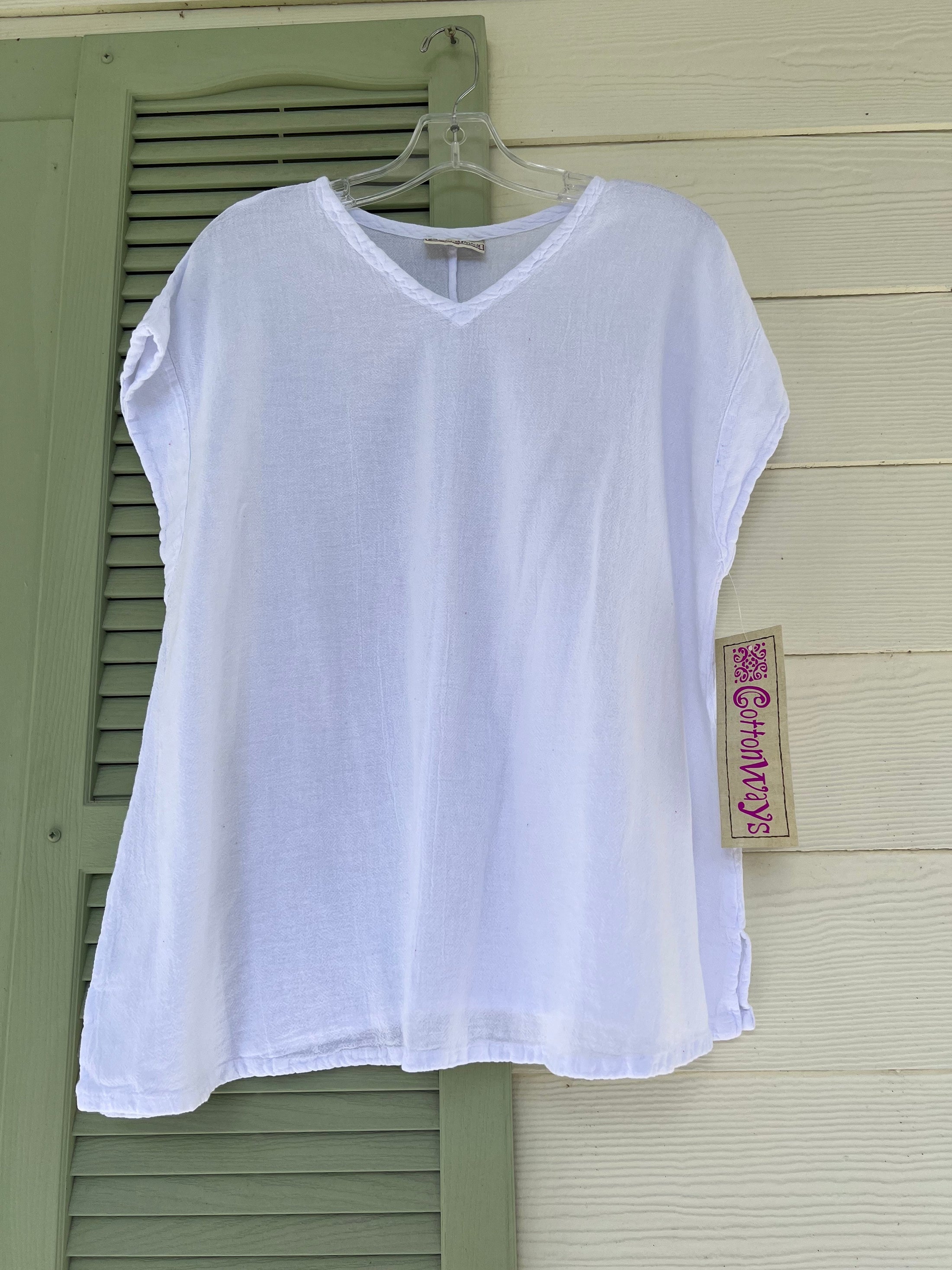 Carla 100% Cotton Gauze Top in OSFM Sale