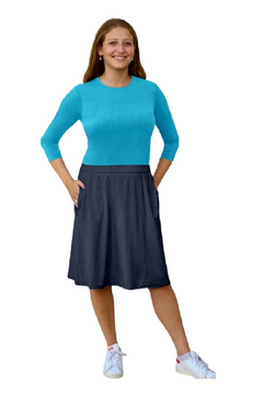 Modest A-Line Athletic Skort with Knee-Length Shorts - Swim & Sport Ready
