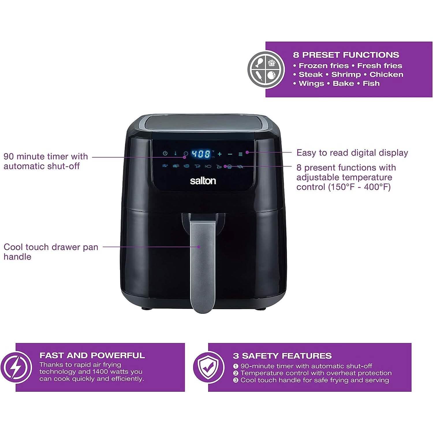 Salton Digital Air Fryer XL 5L
